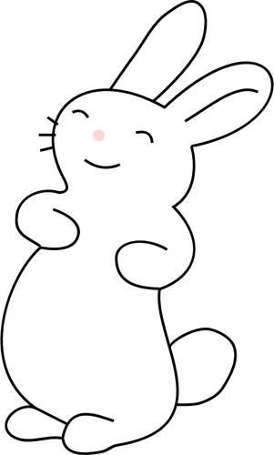 Laughing rabbit line art vector image