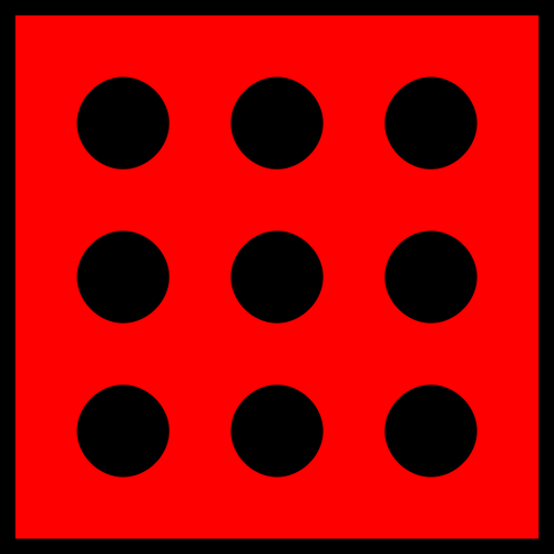 矢量图像的红色斑点骰子