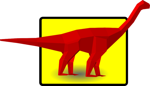 Gambar vektor merah diplodocus