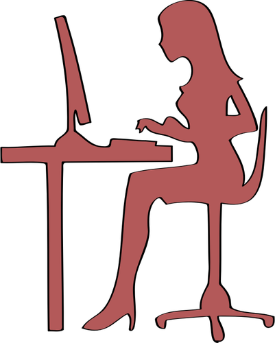 Silhouette de femme assise à l