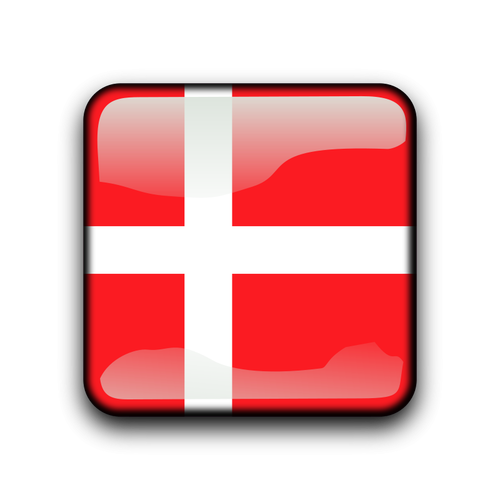 Danmark flagg inne glanset etikett