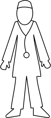 Doctor line art vector illustration