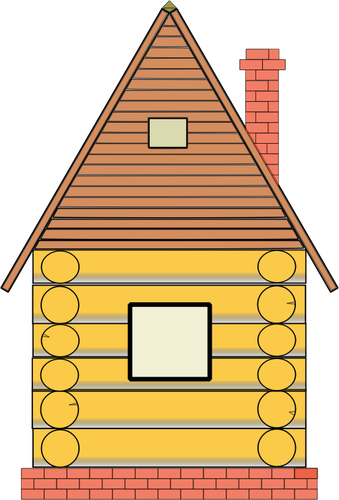 Russian small house vector drawing