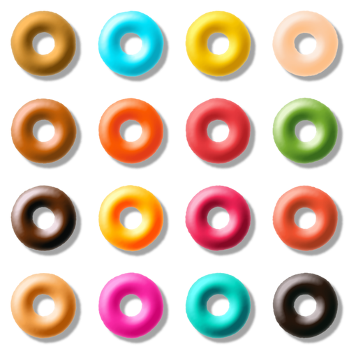 Warna-warni donat set