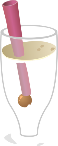 Шипучий напиток с соломой в стекло векторное изображение
