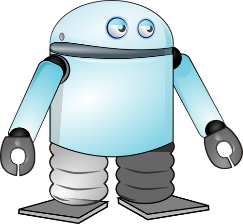 कार्टून ब्लू रोबोट वेक्टर छवि