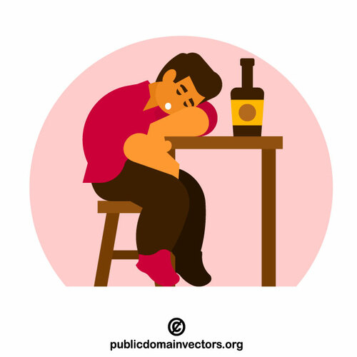 Pria mabuk tidur di pub