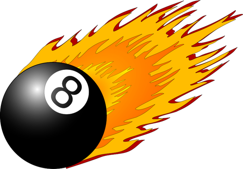 Billard/Snooker Ball mit Flammen-Vektor