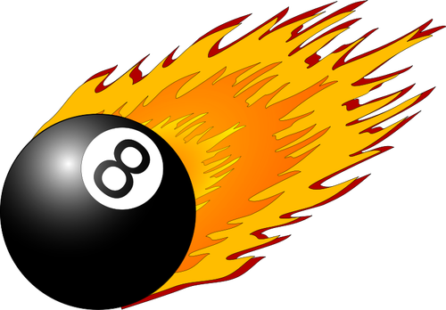 Snooker bollen med flames vektor