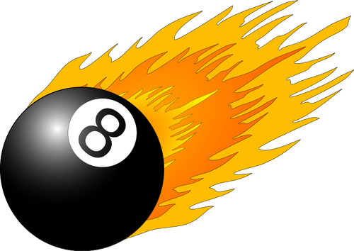 Boule de billard avec le vecteur de flammes