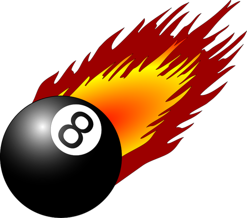 Ball with flames vector graphics