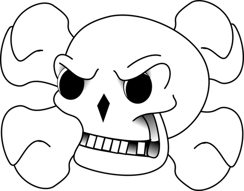 Bones achter skull vectorillustratie