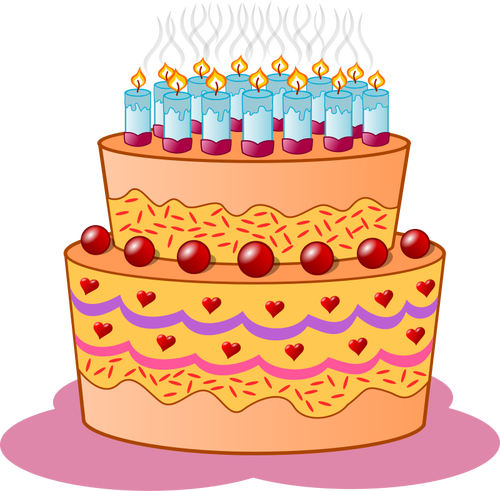 Imagem de aniversário bolo vetor clip art