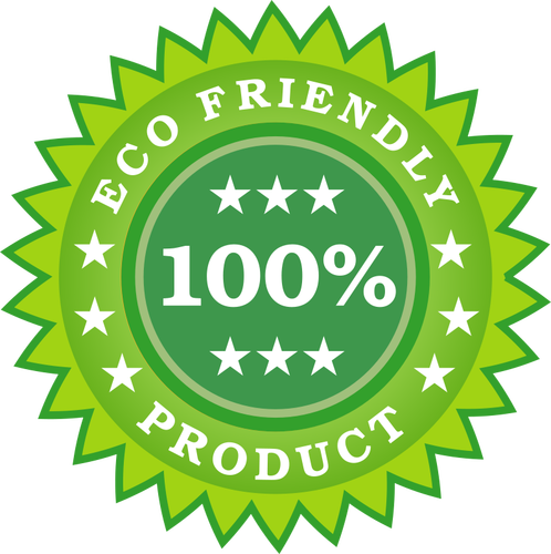 Eco produk ramah stiker vektor ilustrasi
