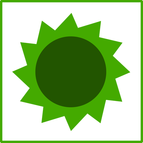 Vector ilustrare a eco verde soare pictograma cu chenar subţire