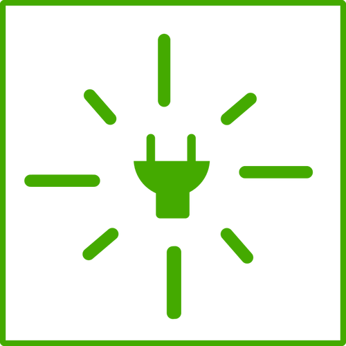 Рисунок значка lightblulb эко-зеленый с тонкой границей вектор