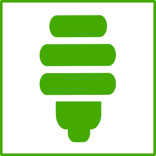 Vektorgrafik von Eco Green Light Bulb Symbol mit dünnen Rahmen