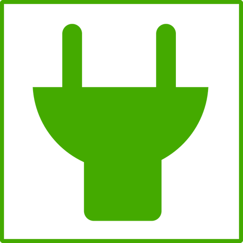 Vektör yeşil eco küçük resmini fiş ile ince sınır simgesi