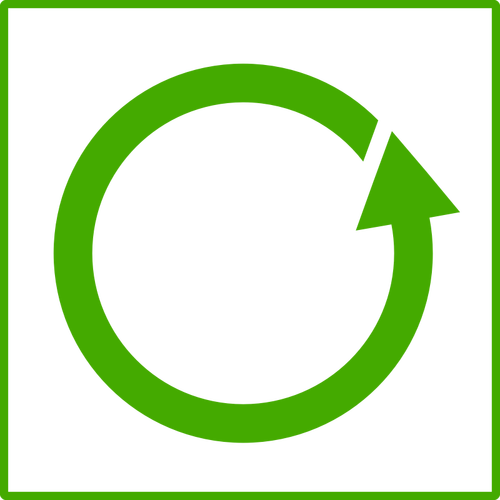 Vektor-ClipArts von Eco green Recycling Symbol mit dünnen Rahmen