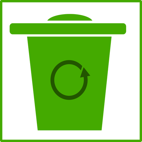 Vector de la imagen de eco verde recicle bin icono con borde fino