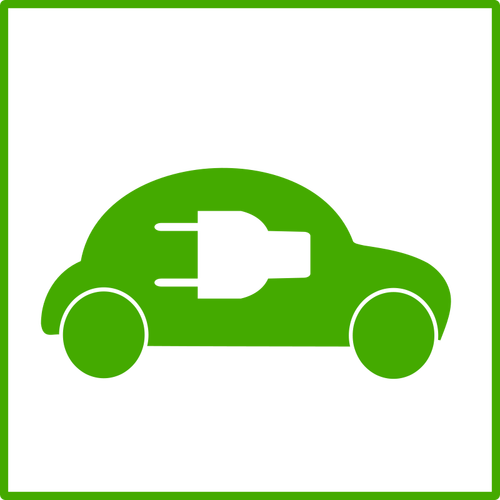 Gráficos del vector icono coche eléctrico