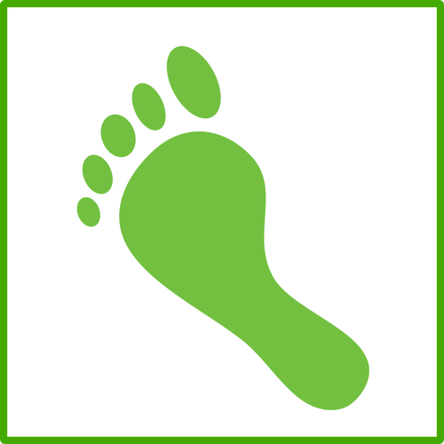 Eco carbon footprint vector icon