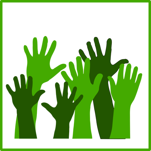 Eco hands vector icon