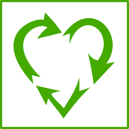 Eco love återvinning vektor icon