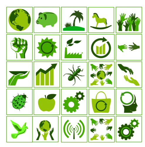 Eko vektör Icon set