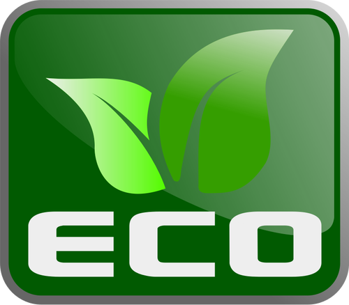 ClipArt vettoriali di simbolo di eco verde quadrato arrotondato