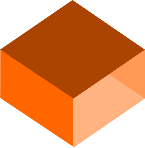 3D orange box vector drawing