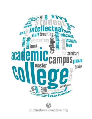 Word cloud voor college en onderwijs