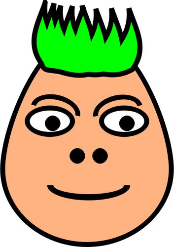 Ilustração em vetor de cara de cabelo espetado verde