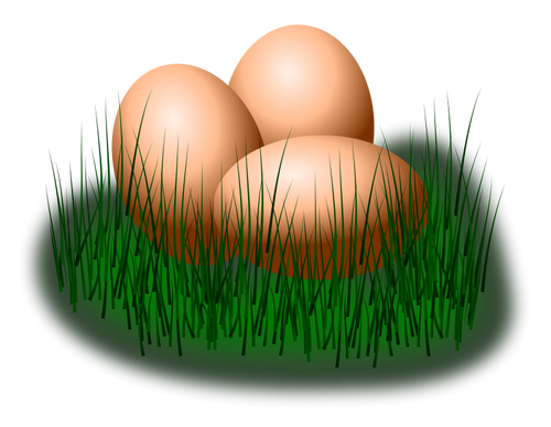 Eier im Gras-Vektor-Bild