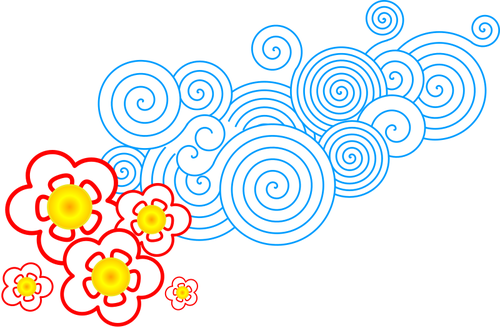 Diseño floral de swirly