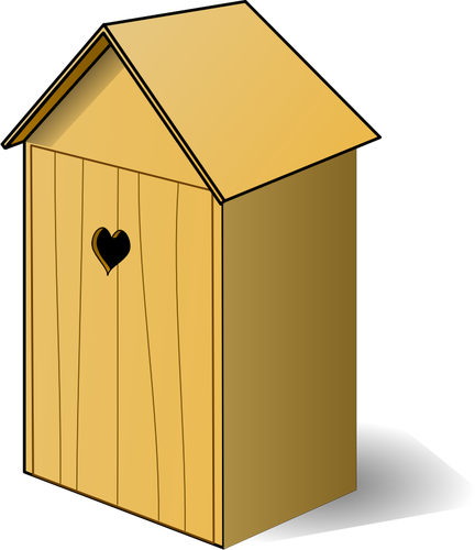 Vector image of back house wooden toilet