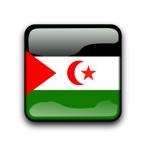 Глянцевая кнопки с флагом Западной Сахары