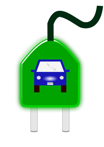 Icône de vecteur voiture électrique