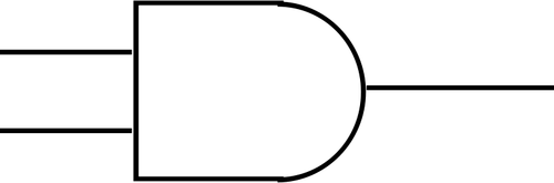 Gráficos vectoriales del símbolo "puerta" lógica electrónica