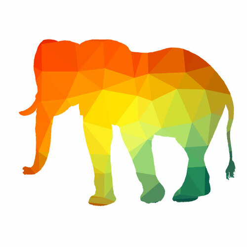 Elefant färg siluett