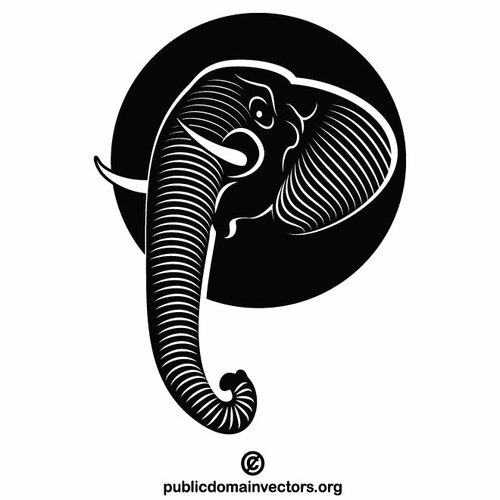 Silueta de elefante arte monocromo