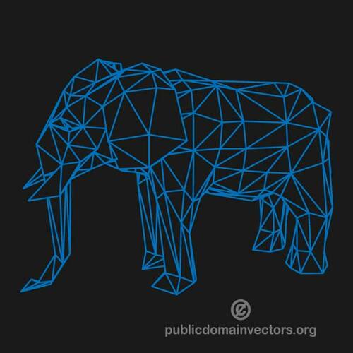 Contour beeld van een olifant