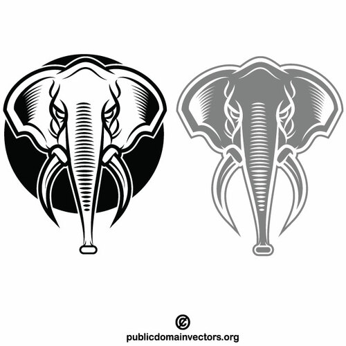 Silueta de arte de plantilla de elefante