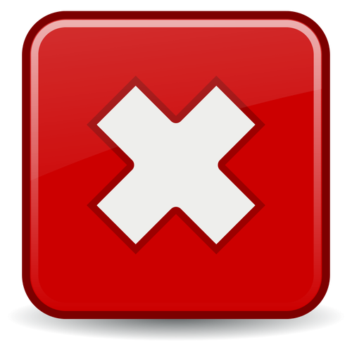 Red cross nu OK vector icon