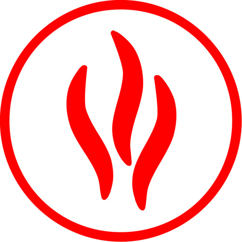Łatwopalne element ilustracja kolor logo
