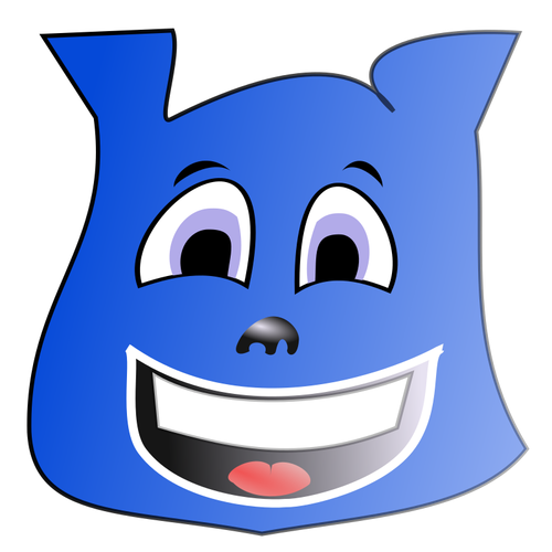 Bahagia biru emoticon