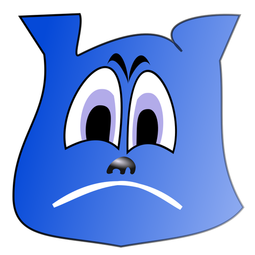 Triest blauwe emoji