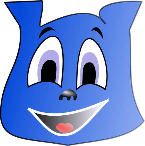 Vektortegning av blå firkant emoticon