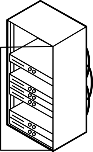 Grafika wektorowa szafy serwerów biały
