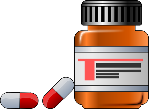 Medicin i glas behållare vektorgrafik